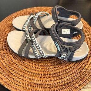 Dunn Womens Strappy Athletic Sandals Grey Blue Walking Hiking 20HW02 EU 38